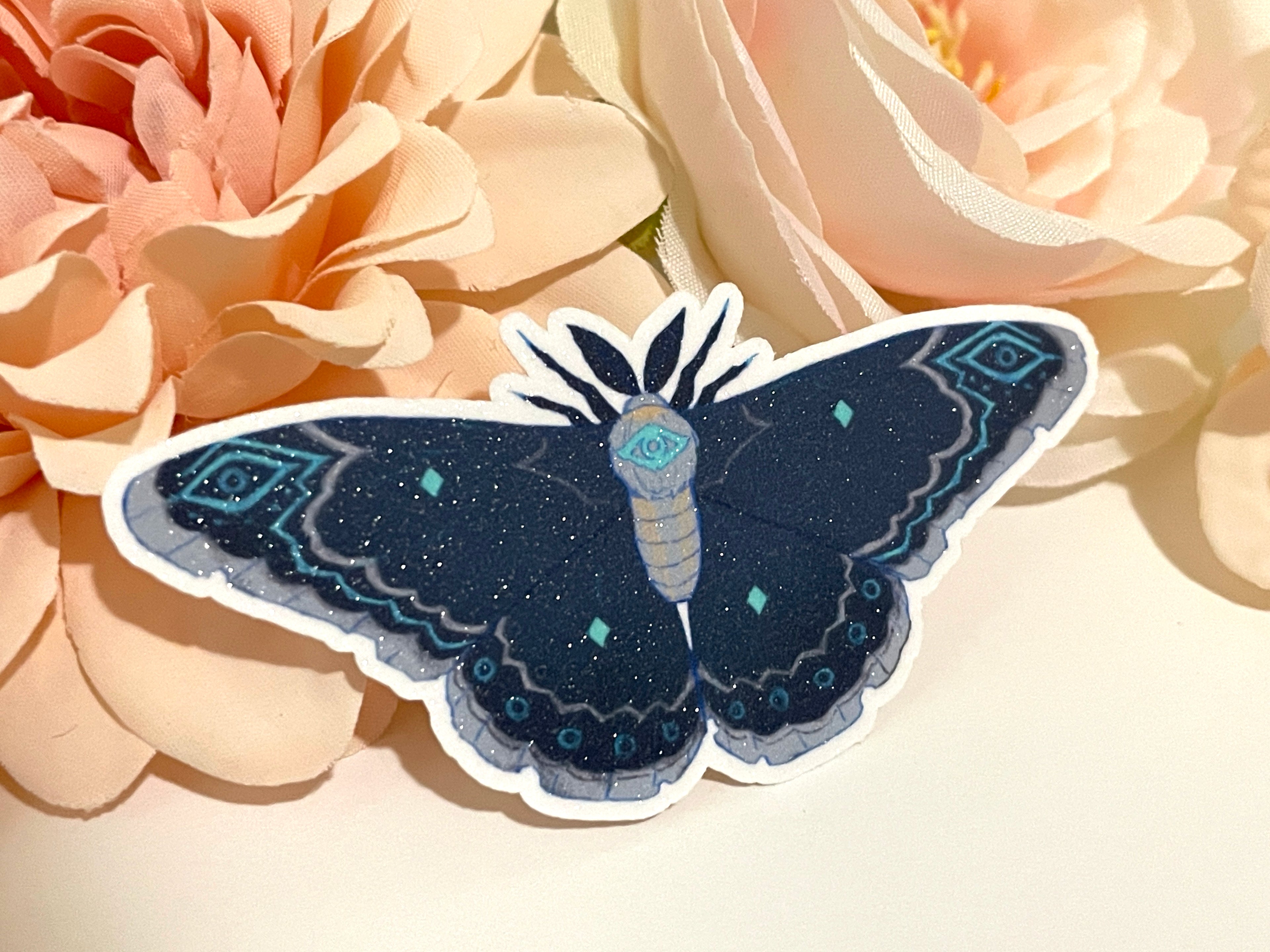 Old Man Strange Moth Sand Glitter Sticker